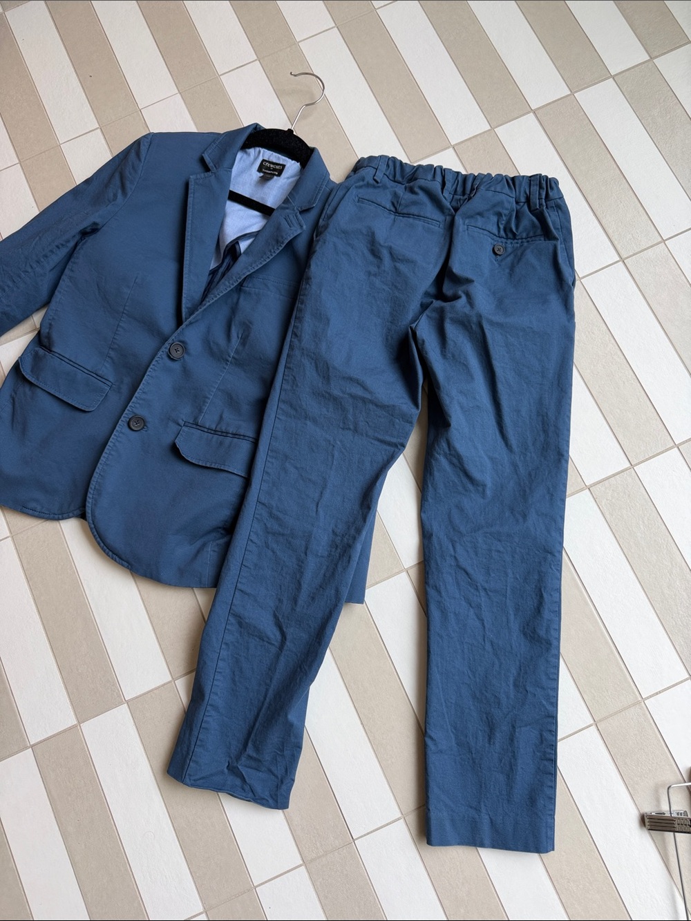 Crewcuts Thompson boys flex chino Blue Two-Piece Suit Jacket & Pants size 10